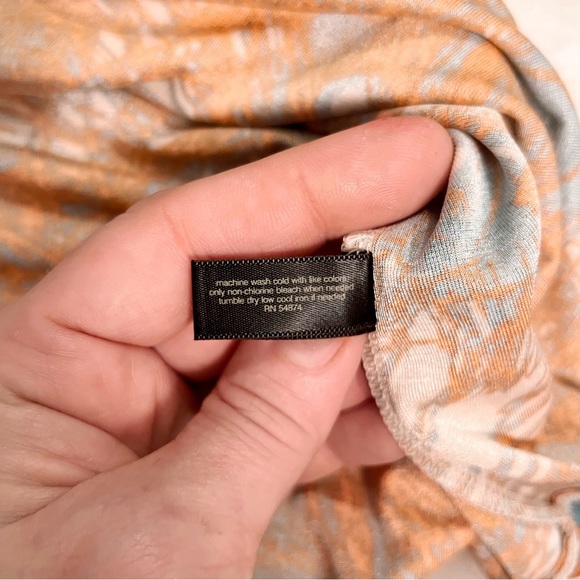 COPY - NWOT The Limited Peacock Print Drape Neck Tie Waist Blouse - Picture 10 of 10